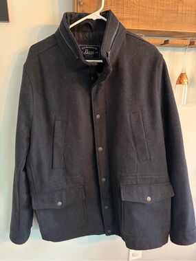 Bass Men's Dark Navy Wool Field Coat